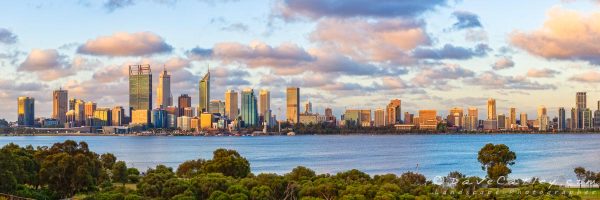 City of Gold 2, Perth City Skyline, Western Australia - Photographic Art