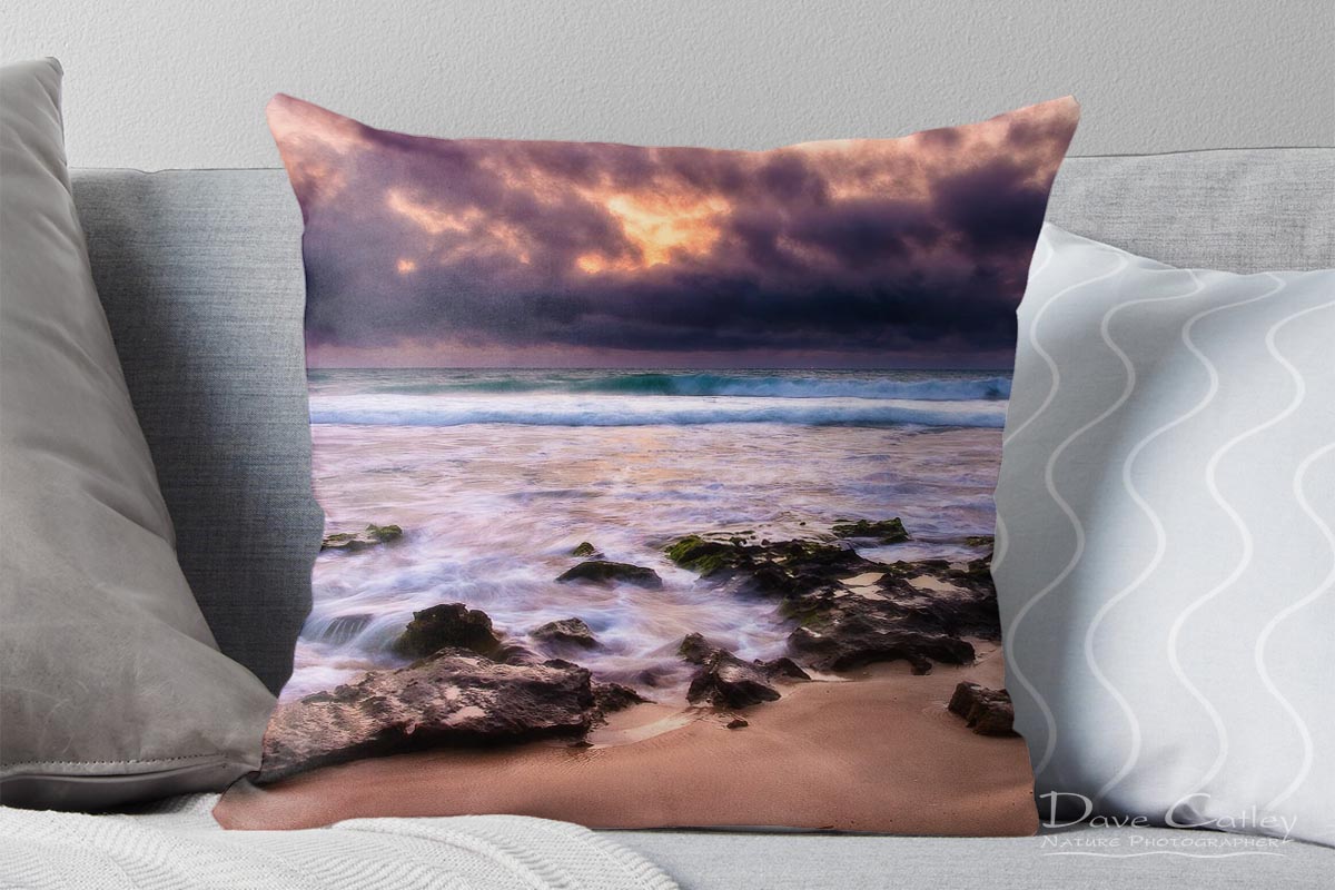 Stormy Night - Claytons Beach, Mindarie, Perth, Western Australia, Seascape Cushion Cover (MCR1.2-V2-CC1)