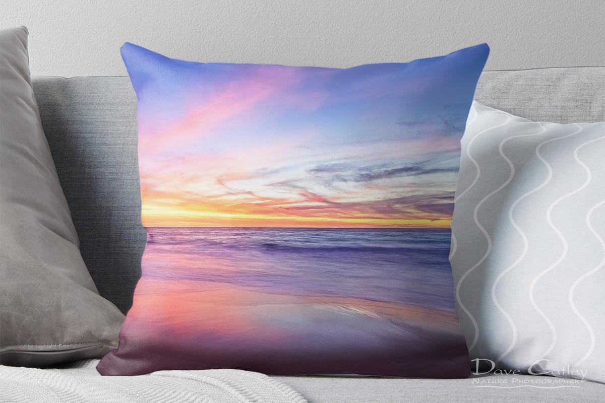 Aussie Sunset - Claytons Beach, Mindarie, Perth, Western Australia, Seascape Cushion Cover (MMS2.2-V1-CC1)