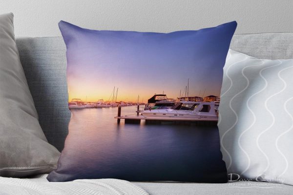 Marina Gold - Mindarie Marina, Wanneroo, Perth, Western Australia, Seascape Cushion Cover (MMS2.1-V1-CC1)
