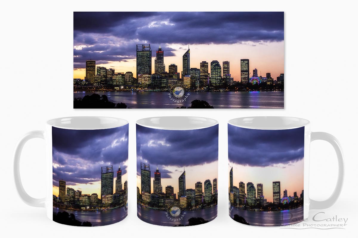 City Sunset - Perth Skyline, Perth City, Perth, Western Australia, Landscape Mug (PCV2.1-V1-MG1)
