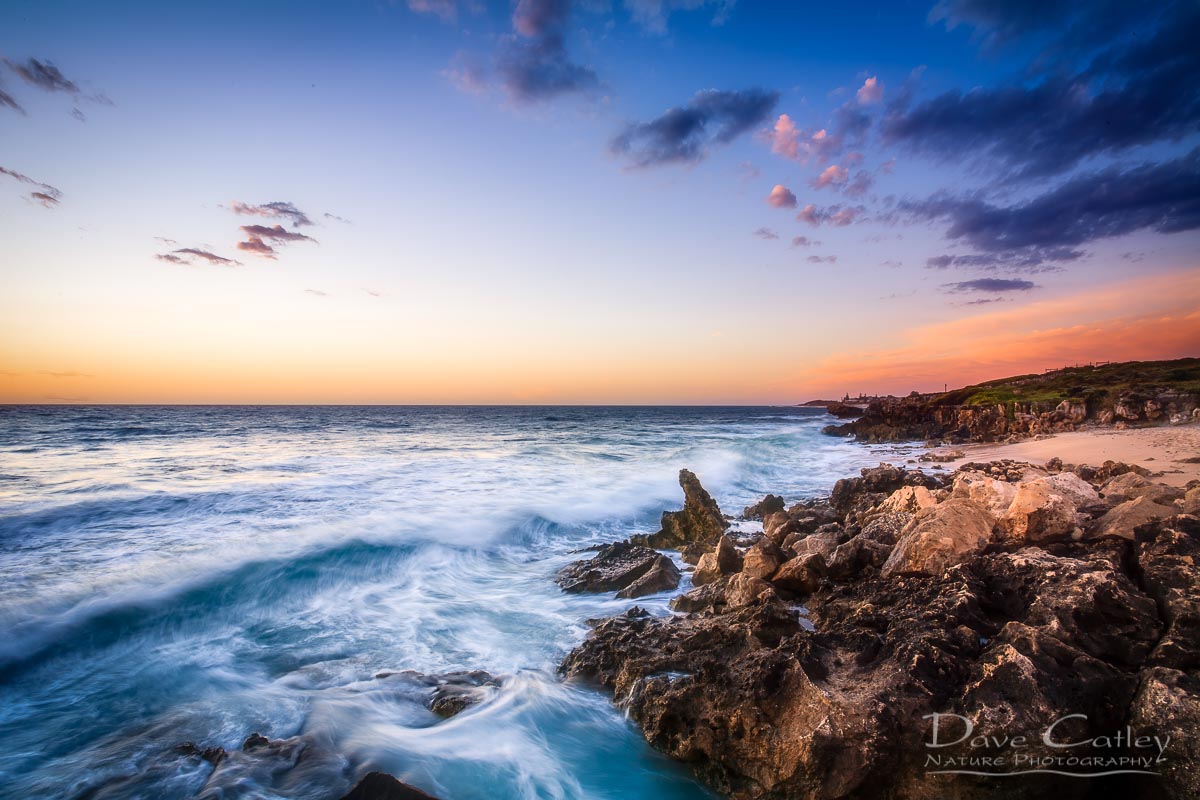 Sunset Waves - Rocky Coastline, Mindarie, Perth, Western Australia, Seascape Print (MCS1.8-V2-TH1)